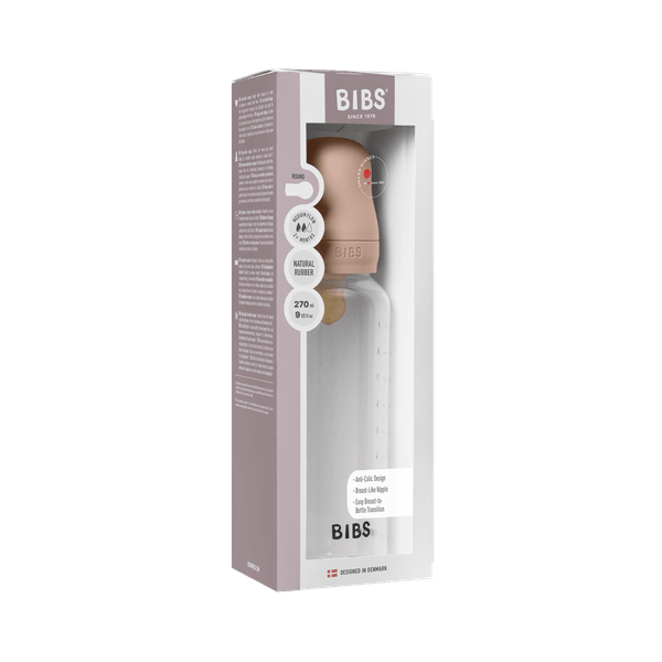 BIBS - Set complet biberon anticolici PP fara BPA, 270 ml, Latex, Blush