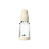 BIBS - Set complet biberon Boheme din sticla anticolici cu tetina din latex, flux lent, 120 ml, Ivory