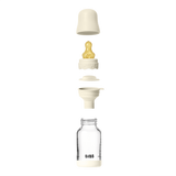 BIBS - Set complet biberon Boheme din sticla anticolici cu tetina din latex, flux lent, 120 ml, Ivory