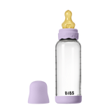 BIBS - Set complet biberon Boheme din sticla anticolici cu tetina din latex, flux mediu, 240 ml, Violet Sky