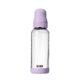 BIBS - Set complet biberon Boheme din sticla anticolici cu tetina din latex, flux mediu, 240 ml, Violet Sky