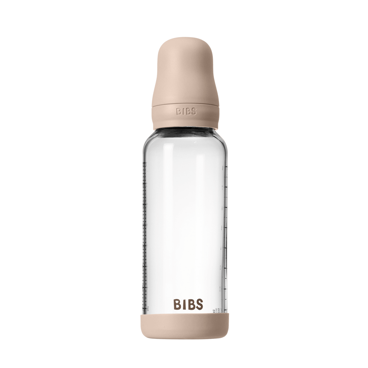 BIBS - Set complet biberon din sticla anticolici cu tetina din latex, flux mediu, 240 ml, Blush - gogobaby.ro