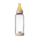 BIBS - Set complet biberon din sticla anticolici cu tetina din latex, flux mediu, 240 ml, Blush