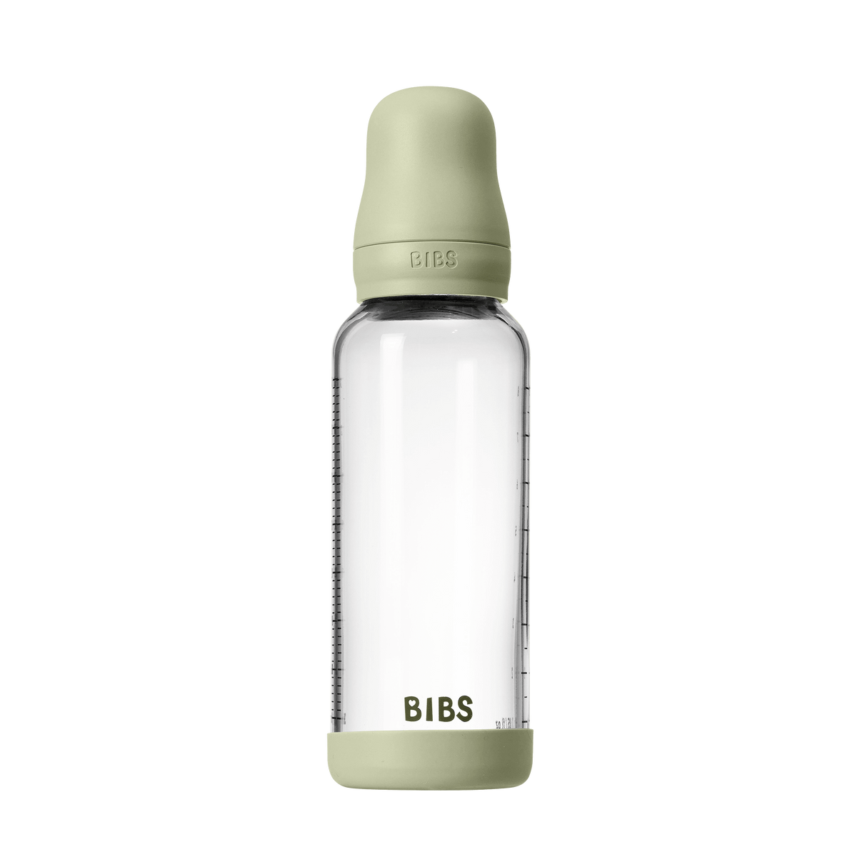 BIBS - Set complet biberon din sticla anticolici cu tetina din latex, flux mediu, 240 ml, Sage - gogobaby.ro