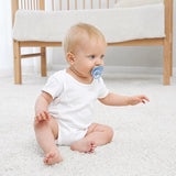Suzeta din silicon cu cutie de depozitare, 0-6 Luni, Mombella Ciupercuta - Ice Blue