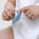 Suzeta din silicon cu cutie de depozitare, 0-6 Luni, Mombella Ciupercuta - Ice Blue