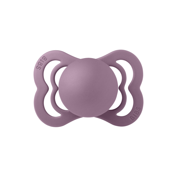 BIBS - Suzeta Supreme Latex, tetina simetrica, 0 luni +-Mauve - gogobaby.ro