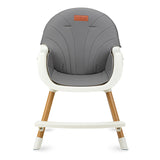 Scaun de masa copii Momi Reki, Piele ecologica, Dark Grey