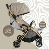Carucior Sport AppeKids – Upp – Ultracompact, Pliere automata, De la nastere la 22kg - Bubble Beige