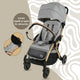 Carucior Sport AppeKids – Upp – Ultracompact, Pliere automata, De la nastere la 22kg - Powder Grey