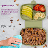 Caserola compartimentata din silicon cu ventuza, AppeKids Magic Box - Raw Green