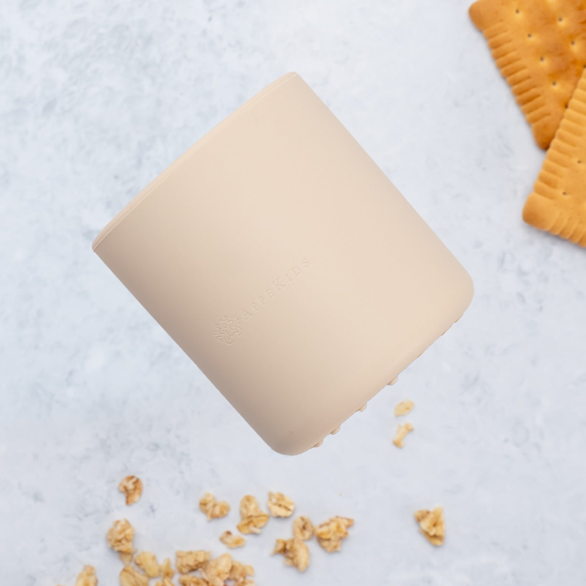 Pahar din silicon, AppeKids - Bubble Beige