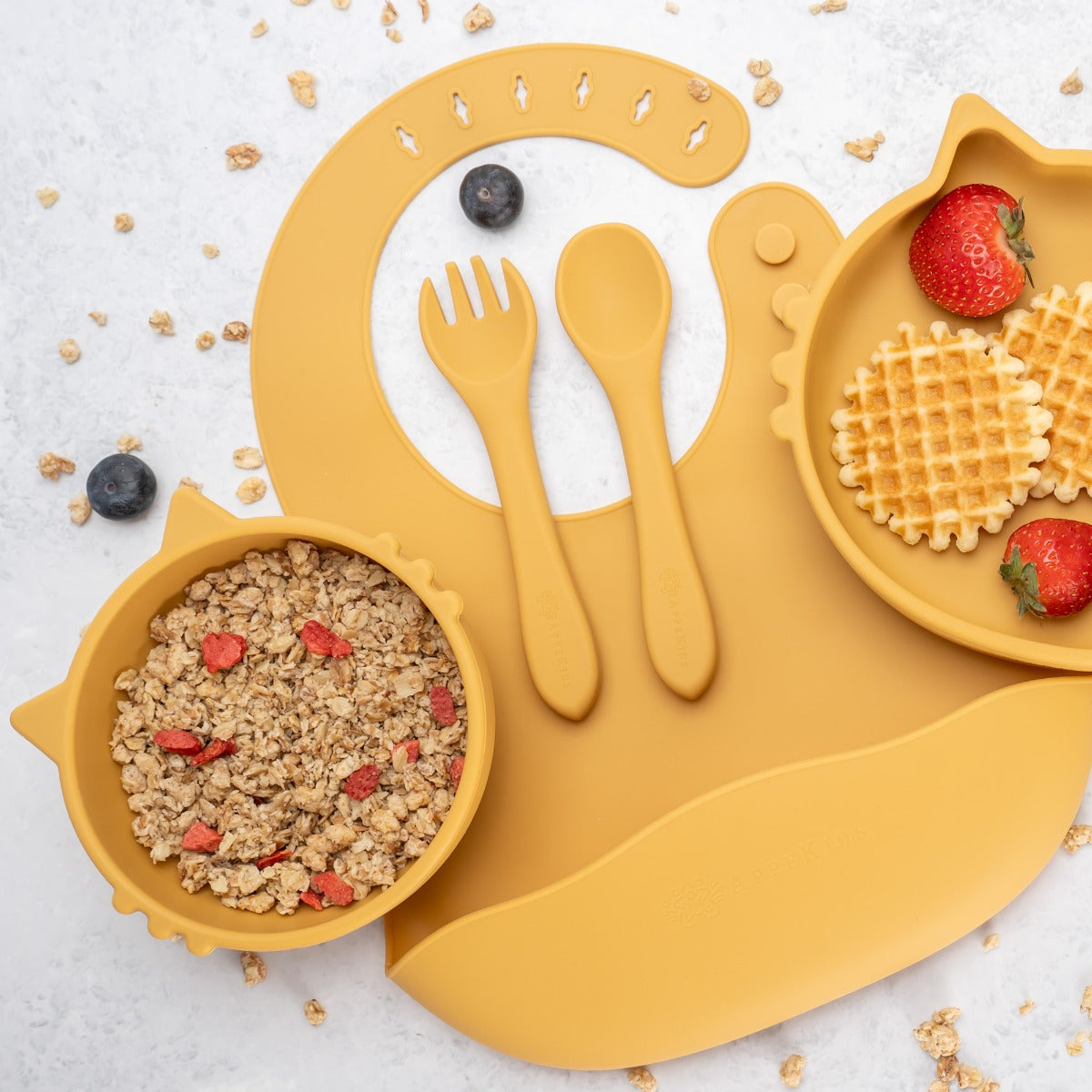 Set Diversificare, AppeKids, 100% Silicon, Kitty - Honey - gogobaby.ro