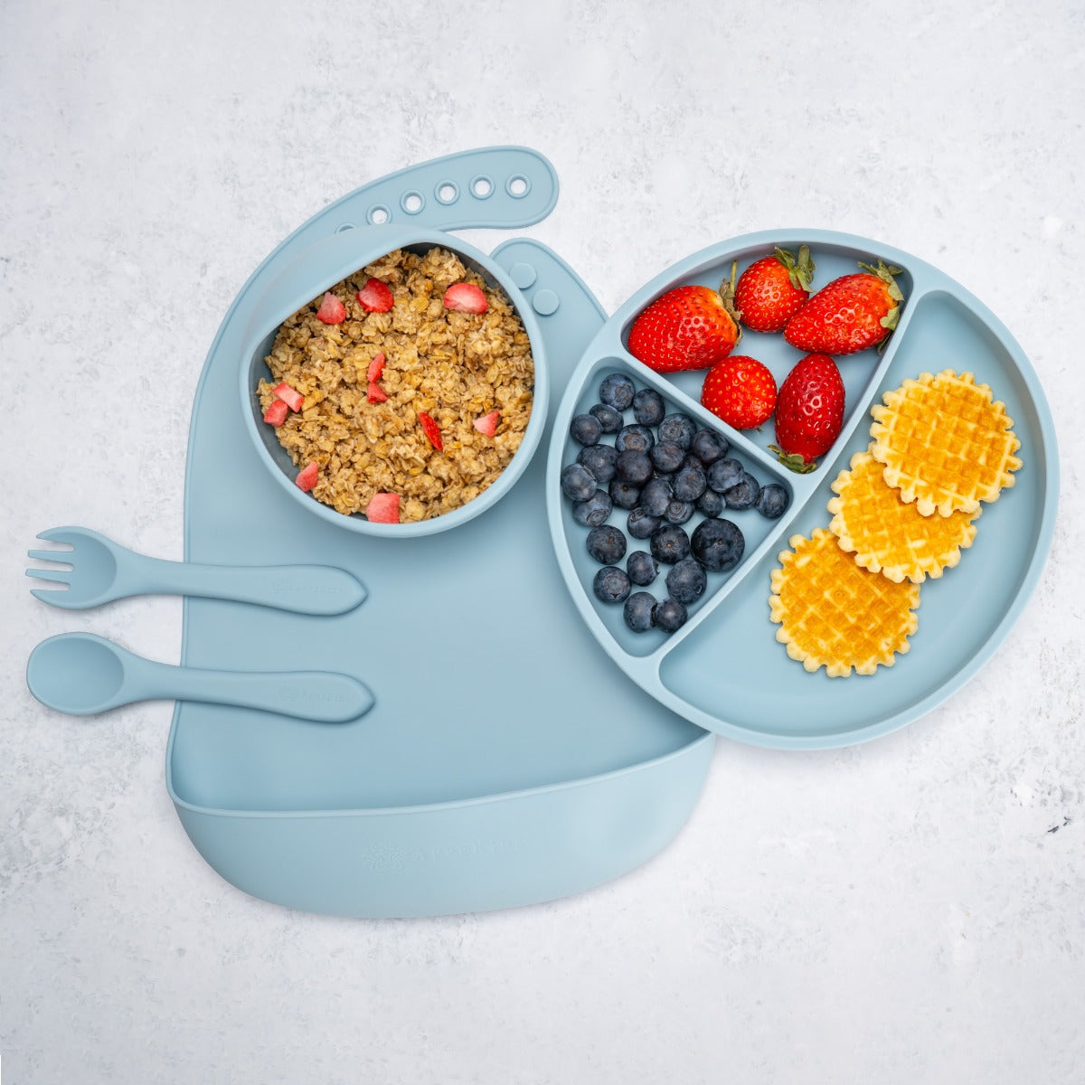 Set Diversificare, AppeKids, 100% Silicon, Classic - Aqua Blue - gogobaby.ro