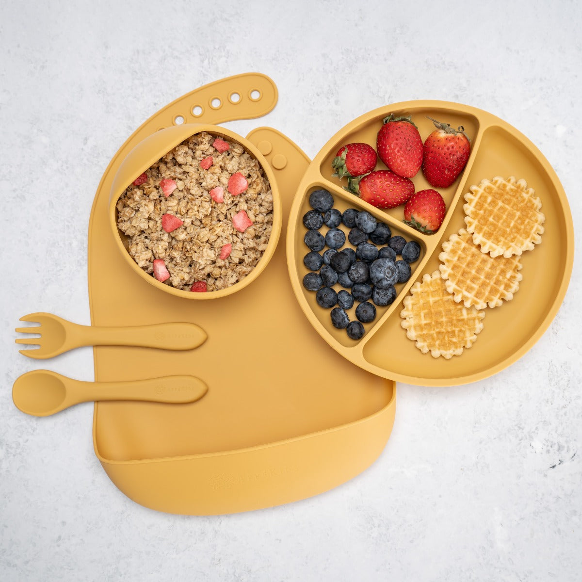 Set Diversificare, AppeKids, 100% Silicon, Classic - Honey - gogobaby.ro