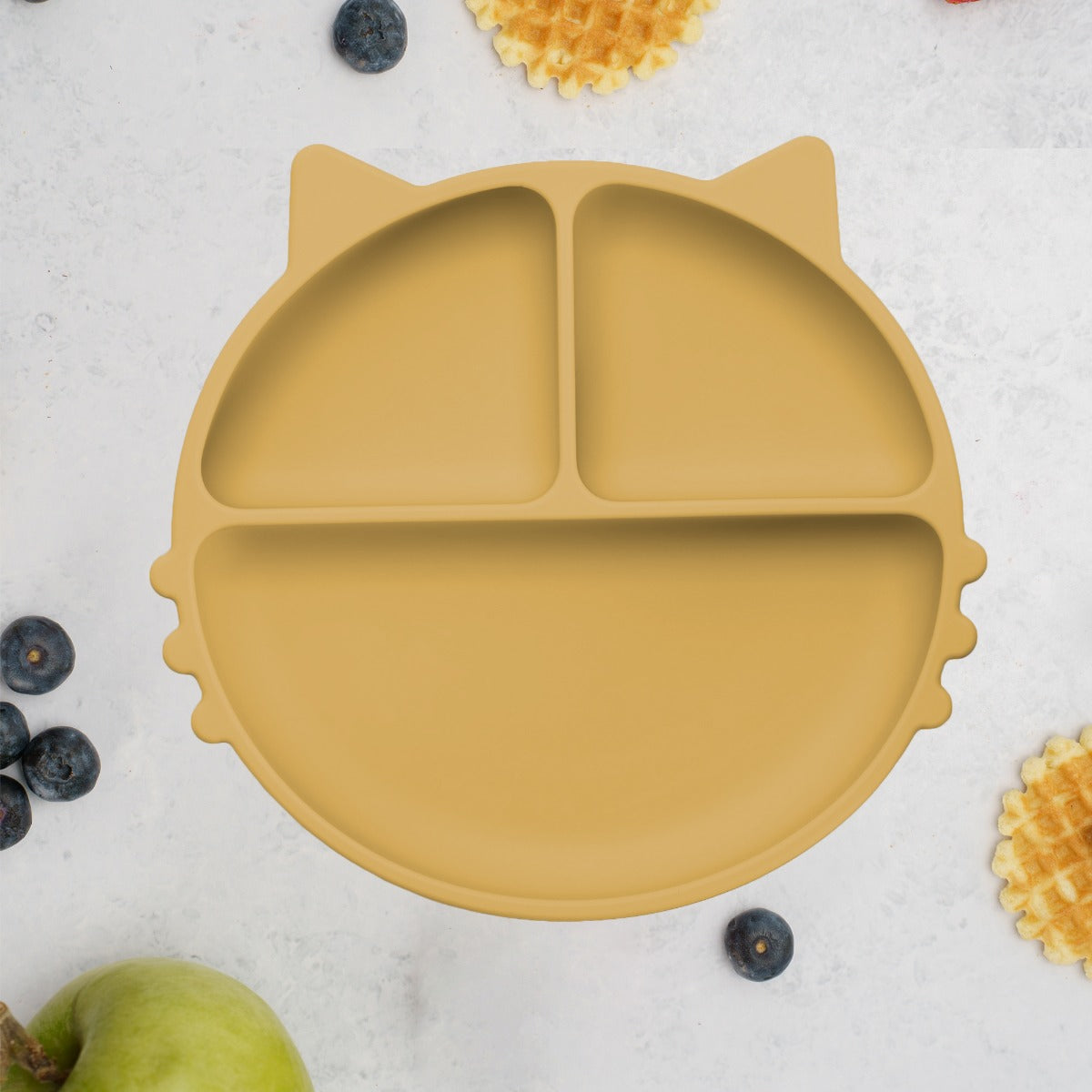 Farfurie compartimentata din silicon cu ventuza, AppeKids - Kitty - Honey - gogobaby.ro