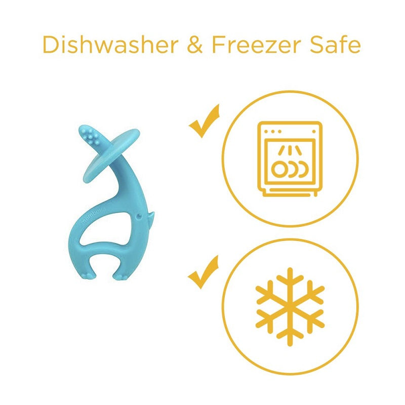 INEL GINGIVAL DIN SILICON, MOMBELLA - ELEFANT ALBASTRU - gogobaby.ro