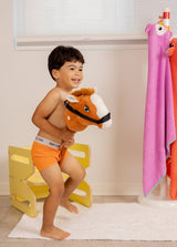 Boxeri din bumbac organic, pentru baieti, Zoocchini Space Force, 5-6 ani - set 3 buc