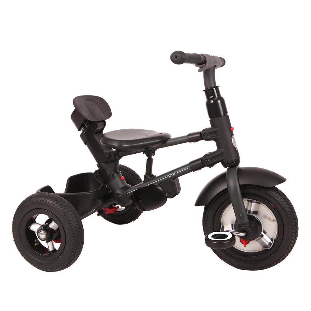 Tricicleta cu roti de cauciuc Qplay Rito Rubber Gri - gogobaby.ro