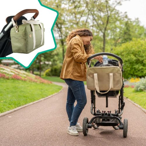 Badabulle - Geanta pentru scutece tip bowling Olive - gogobaby.ro