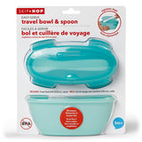 Skip Hop - Set de calatorie pentru hranire (bol + lingurita) - Soft turcoaz
