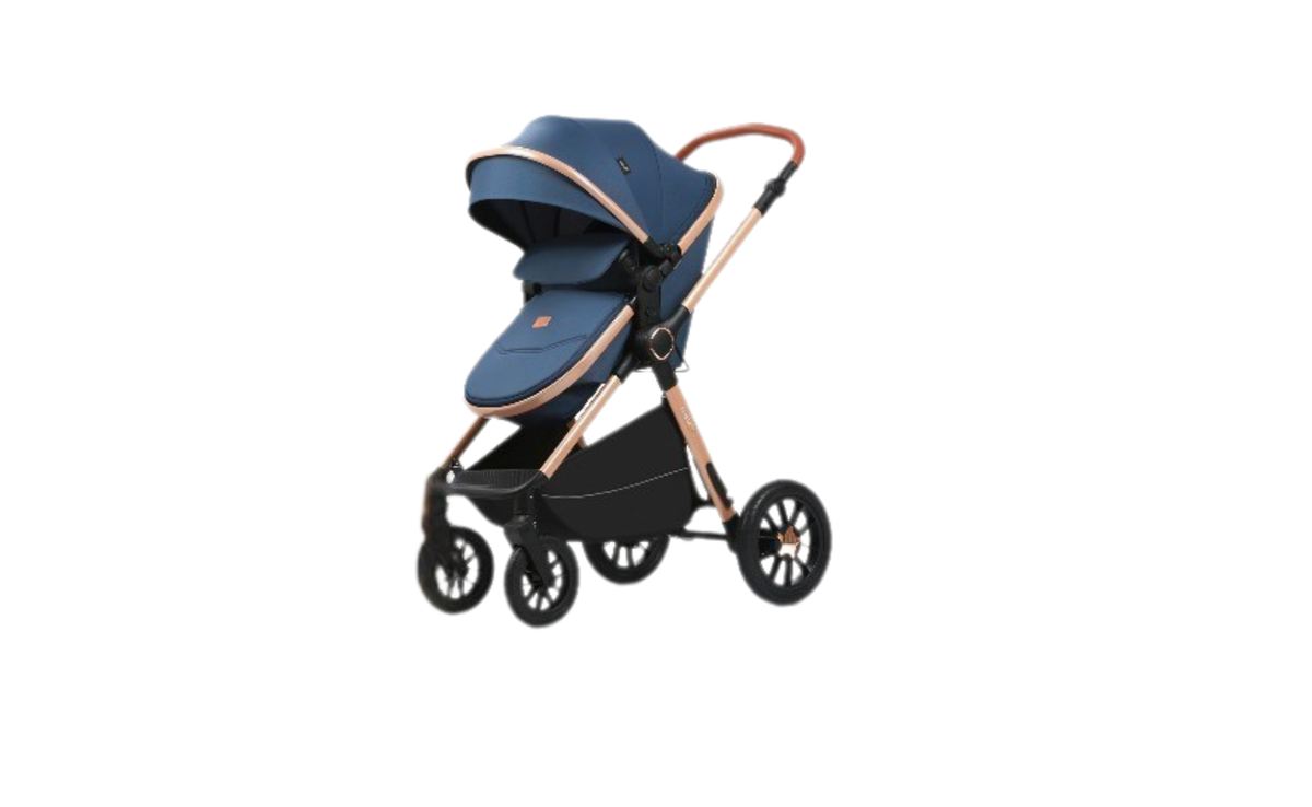 Carucior 3 in 1, L-Sun, Marina, Transformabil, Maner reversibil, Cadrul aluminiu, Cu landou si salteluta moale, Include saculet de picioare, Geanta pentru parinti, Sustine 22 kg, Bluemarin - gogobaby.ro