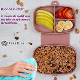 Caserola compartimentata din silicon cu ventuza, AppeKids Magic Box - Old Rose