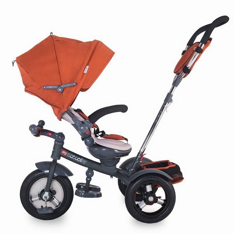 Tricicleta multifunctionala Coccolle Giro Plus Caramiziu - gogobaby.ro