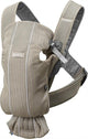 BabyBjorn - Marsupiu anatomic Mini, cu pozitii multiple de purtare, Greige, 3D Mesh