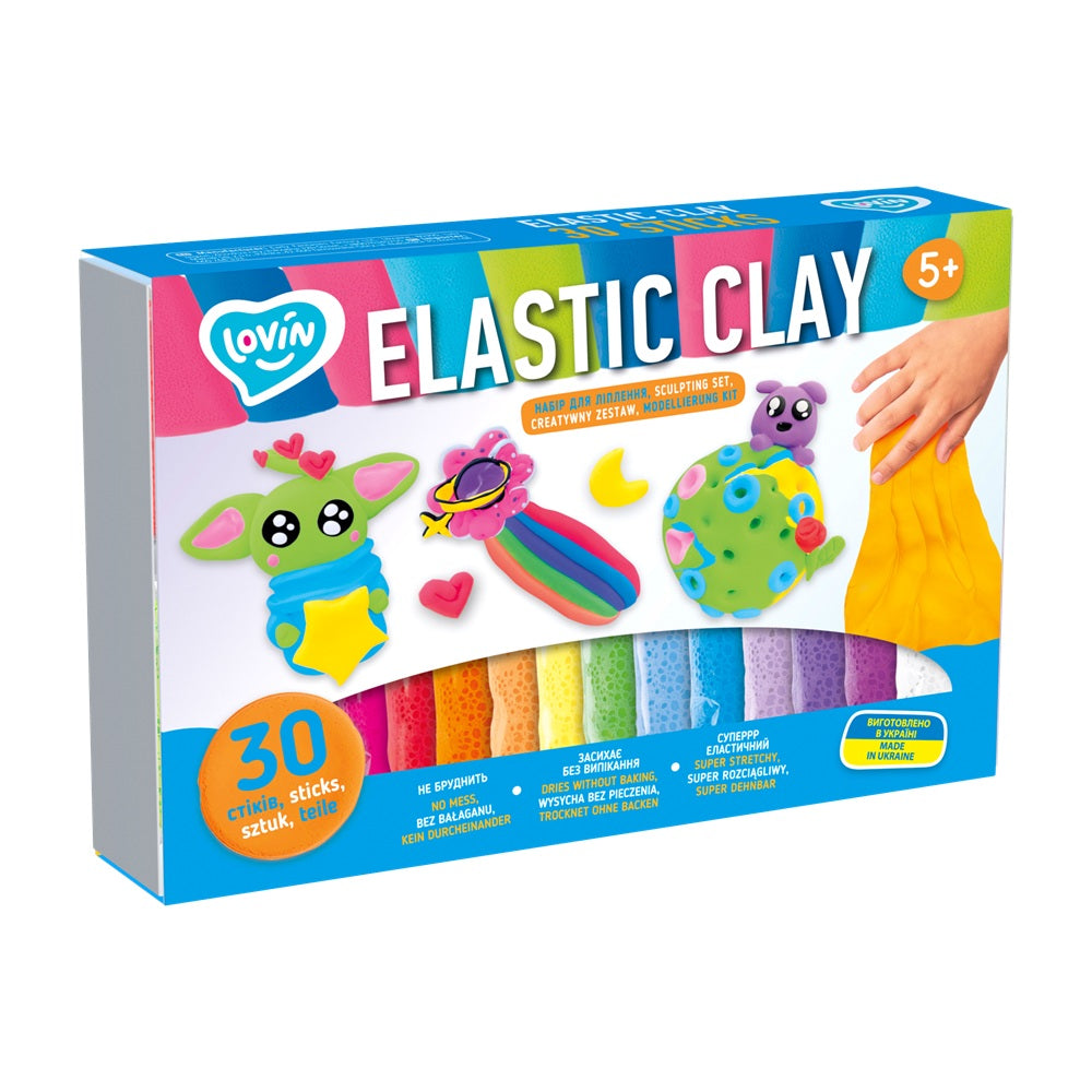 Set de creatie cu argila usoara 30 buc, Lovin - Elastic Clay - gogobaby.ro