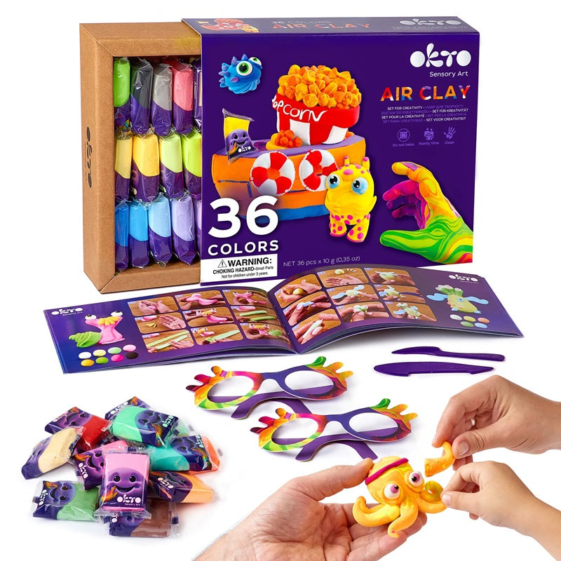 Set de Creatie Air Clay, Okto, 36 culori - gogobaby.ro