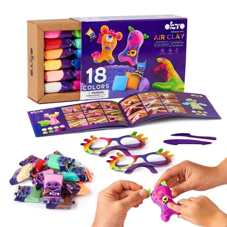 Set de Creatie Air Clay, Okto, 18 culori - gogobaby.ro