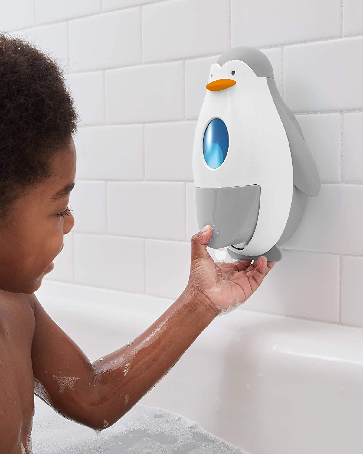 Skip Hop - Dispenser de baie pentru sapun si gel - Pinguin - gogobaby.ro