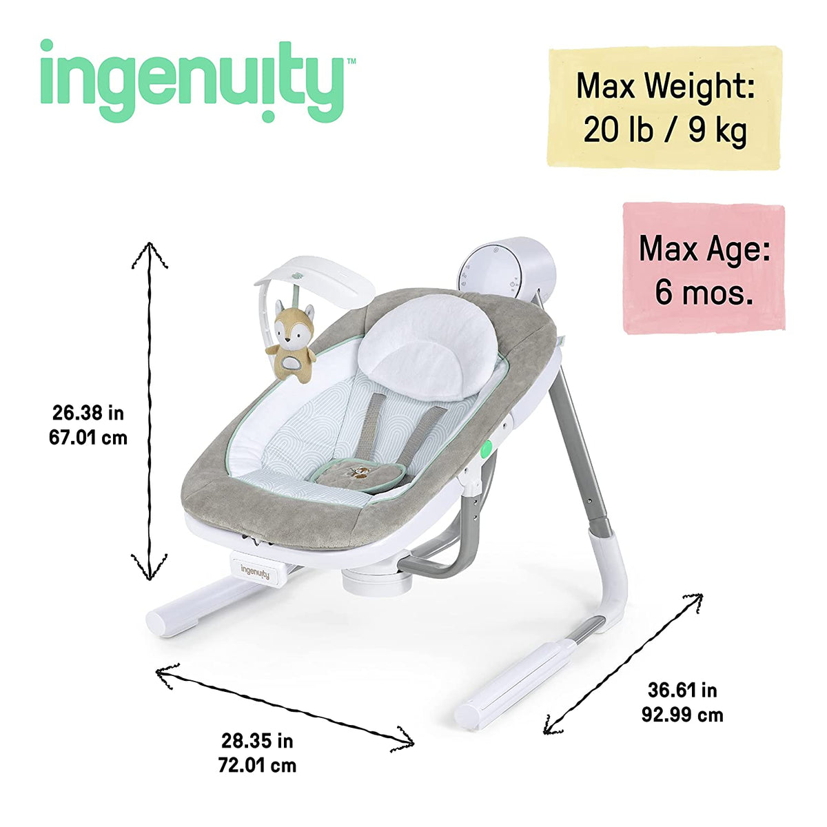 Ingenuity - Leagan portabil cu dubla functionalitate AnyWay Sway™ - gogobaby.ro