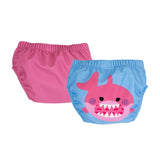 Set 2 chilotei de baie impermeabili, Zoocchini, protectie UPF50+, marime M, 12-24 Luni â€“ Pink Shark