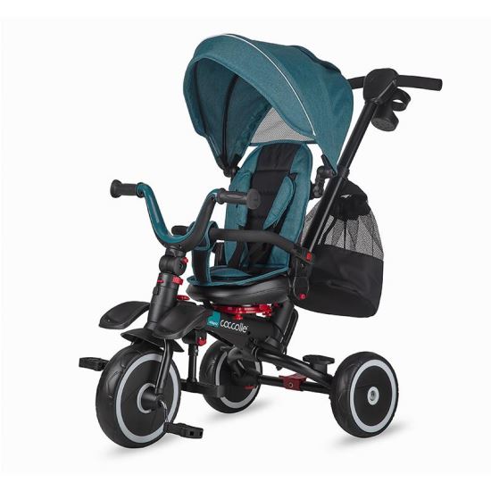 Tricicleta multifunctionala pliabila Coccolle Vispo Turquoise Tide - gogobaby.ro