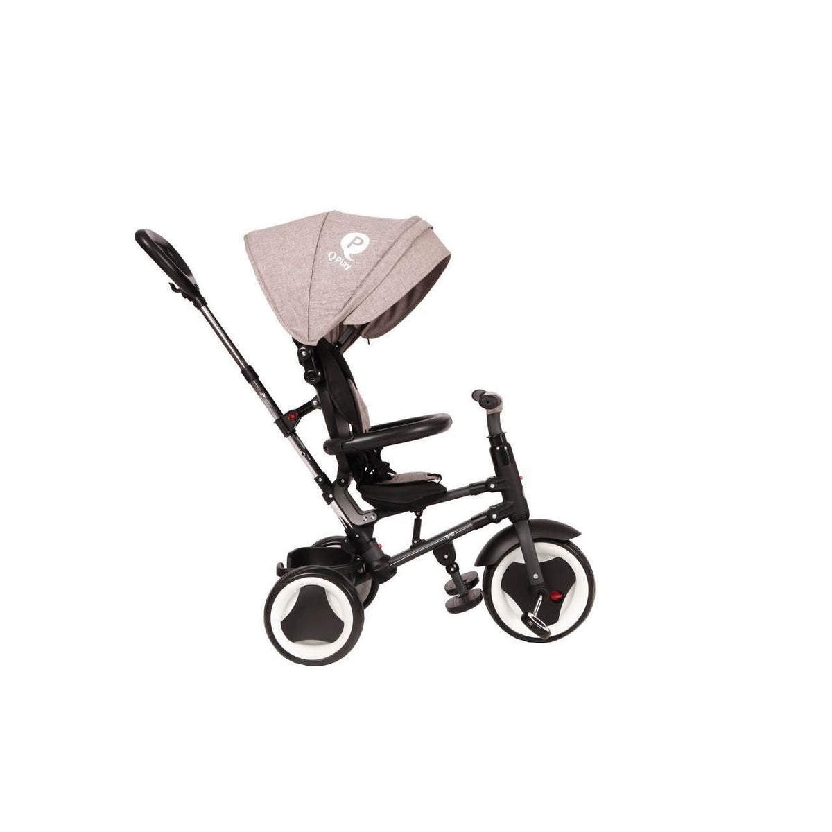 Tricicleta pliabila pentru copii QPlay Rito Gri - gogobaby.ro