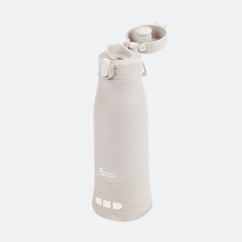 Babymoov - Moov & Feed Incalzitor de biberoane portabil si reincarcabil, Mineral Beige - gogobaby.ro