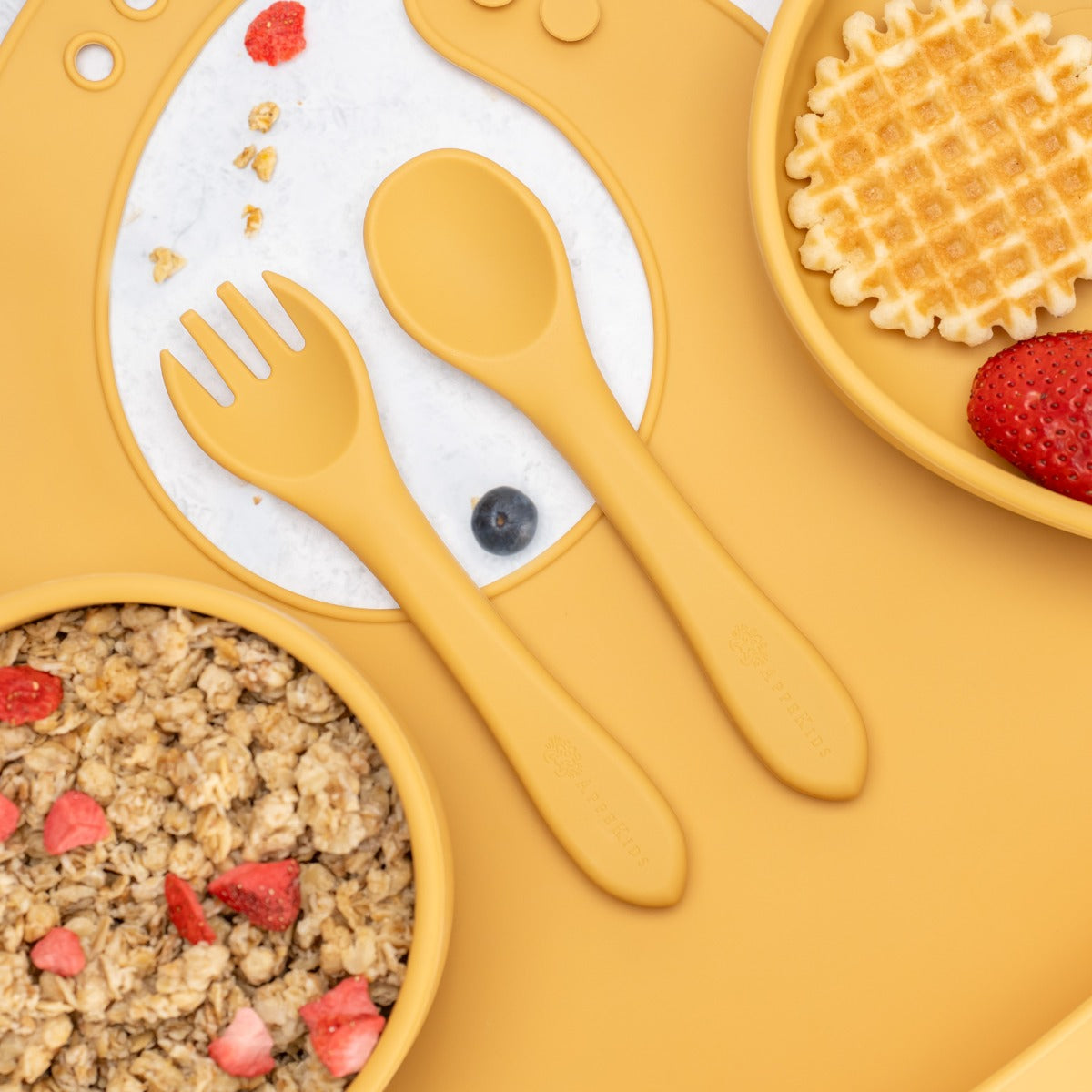 Set Diversificare, AppeKids, 100% Silicon, Panda - Honey - gogobaby.ro