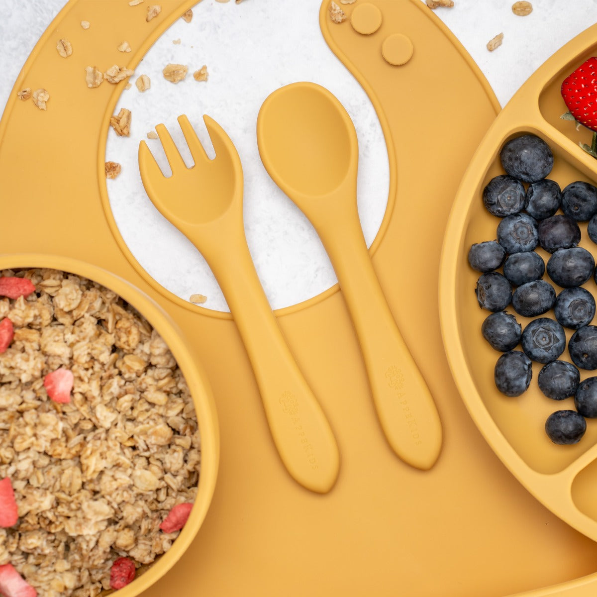 Set Diversificare, AppeKids, 100% Silicon, Classic - Honey - gogobaby.ro