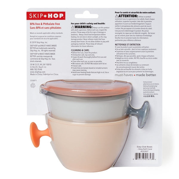 Skip Hop - Set 2 boluri ergonomice - Soft gri + coral - gogobaby.ro
