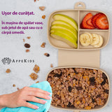Caserola compartimentata din silicon cu ventuza, AppeKids Magic Box - Raw Green