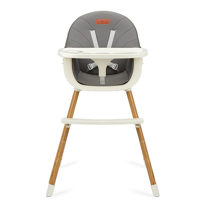 Scaun de masa copii Momi Reki, Piele ecologica, Dark Grey - gogobaby.ro