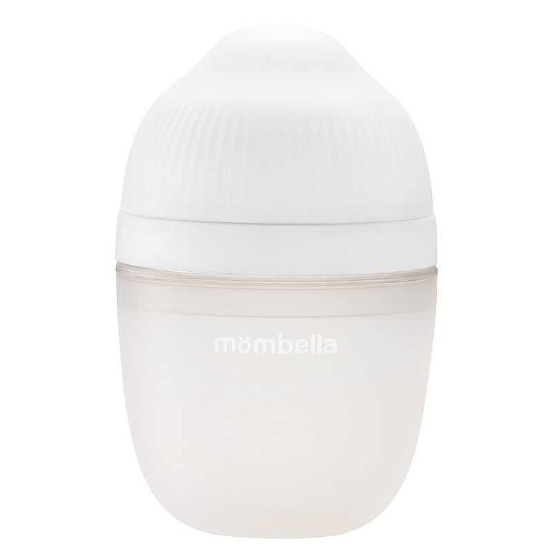Biberon Anticolici Mombella Breast-Like, 210ml, Tetina M flux mediu, 100% Silicon, Ivory - gogobaby.ro