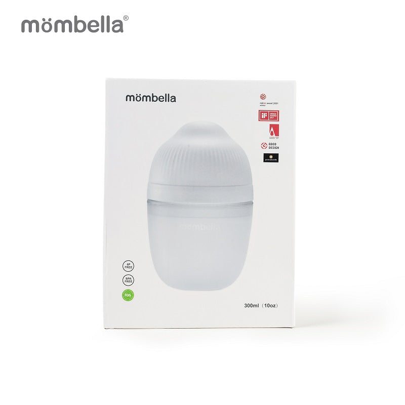 Biberon Anticolici Mombella Breast-Like, 300ml, Tetina 360Ã‚Â° XL Flux Consistent, 100% Silicon, Ivory - gogobaby.ro