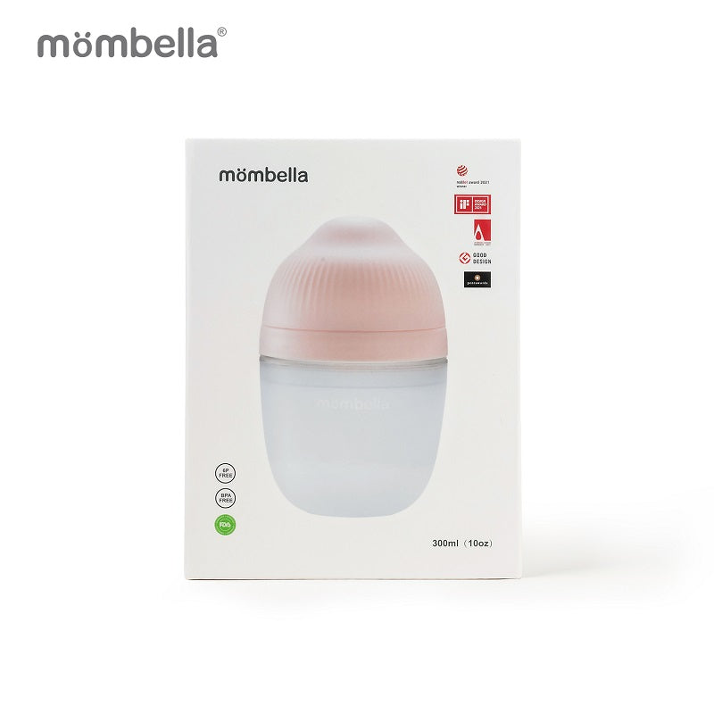 Biberon Anticolici Mombella Breast-Like, 300ml, Tetina 360Ã‚Â° XL Flux Consistent, 100% Silicon, Old Roze - gogobaby.ro