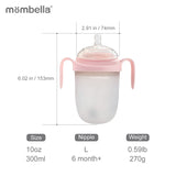 Biberon Anticolici Mombella Breast-Like, 300ml, Tetina 360Ã‚Â° XL Flux Consistent, 100% Silicon, Old Roze