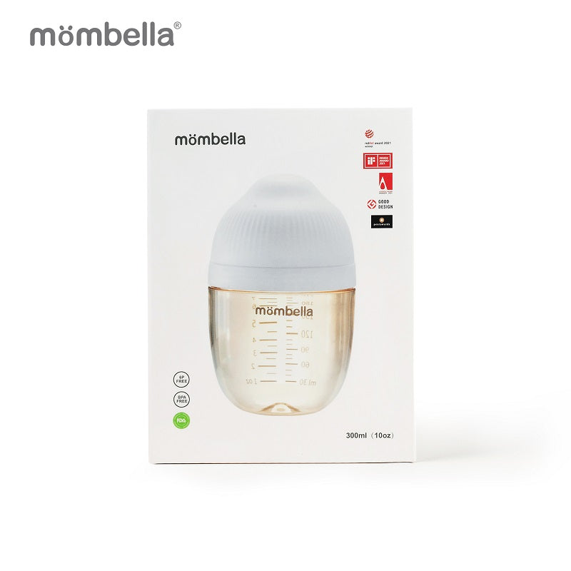 Biberon Anticolici Mombella Breast-Like, 300ml, Tetina 360Ã‚Â° XL Flux Consistent, PPSU, Ivory - gogobaby.ro