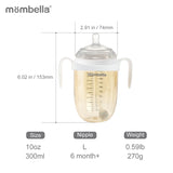 Biberon Anticolici Mombella Breast-Like, 300ml, Tetina 360Ã‚Â° XL Flux Consistent, PPSU, Ivory
