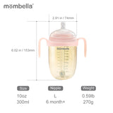 Biberon Anticolici Mombella Breast-Like, 300ml, Tetina 360Ã‚Â° XL Flux Consistent, PPSU, Old Roze
